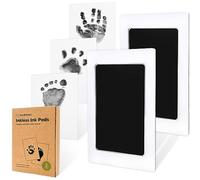 Empreinte De Bébé Et Tampon Encreur Sans Encre - 2 Paquets De Propreté De Tampons Encreurs Pour Les Mains Et Les Pieds - Timbre-Patte - Kits De Carnets De Timbres Pour Nouveau-Nés (Jet Black, Regular)