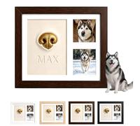 Empreinte de Nez de Chien Kit Moulage Nez Animal Transparent Souvenir，A | Coffret Empreinte Museau Chien Argile Bureau Salon Studio Chambre Galerie,Pet Memorial Picture Frame