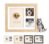 Empreinte de Nez de Chien Kit Moulage Nez Animal Transparent Souvenir，B | Coffret Empreinte Museau Chien Argile Bureau Salon Studio Chambre Galerie,Pet Memorial Picture Frame