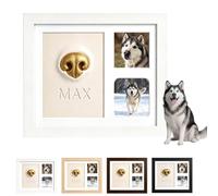 Empreinte de Nez de Chien Kit Moulage Nez Animal Transparent Souvenir，C | Coffret Empreinte Museau Chien Argile Bureau Salon Studio Chambre Galerie,Pet Memorial Picture Frame