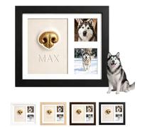 Empreinte de Nez de Chien Kit Moulage Nez Animal Transparent Souvenir，D | Coffret Empreinte Museau Chien Argile Bureau Salon Studio Chambre Galerie,Pet Memorial Picture Frame