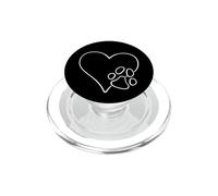 Empreinte de Patte de Chat ou de Chien avec cœur - Amoureux des Animaux PopSockets PopGrip pour MagSafe