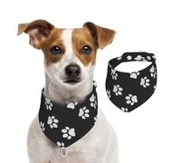 Empreinte de Patte de Chien,Bandanas pour Chien, écharpe en Coton, Bavoirs réglables pour Animaux de Compagnie,L