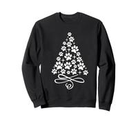 Empreinte de Patte de Chien et Chat sur Le Sapin de Noël Sweatshirt