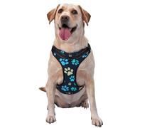 Empreinte de Patte de Chien,Harnais pour Animaux de Compagnie, Harnais réfléchissant réglable pour Chien,XL