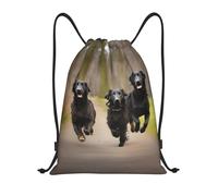 Empreinte De Patte De Flat-Coated Retrievers Au Trot Sac À Cordon Organiseurs De Bagage Plage Cordon Sac De Piscine pour Femmes Déjeuner Cosmétiques 36X42Cm