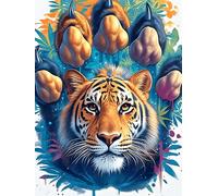 Empreinte de Patte de Tigre avec Fleurs Puzzle 1000 Pièces pour Adultes Educa Vision Unique Décoration Salon Activité Créative Cadeau Original Famille 1000 PCS