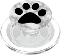 Empreinte de Patte Noir Blanc Mignon Chat Chien Amant PopSockets PopGrip pour MagSafe