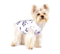 Empreinte de Patte Violette avec cœur,T-Shirt sans Manches en Coton pour Animaux de Compagnie, Gilet Respirant, Extensible et Doux,L
