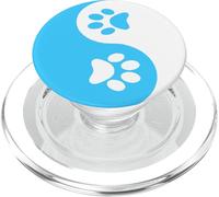 Empreinte de Patte Ying Yang Mignon Bleu Blanc Animal PopSockets PopGrip pour MagSafe