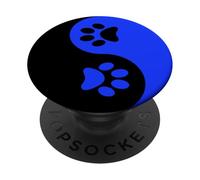 Empreinte de Patte Ying Yang Noir Bleu Animal Amoureux des PopSockets PopGrip Adhésif