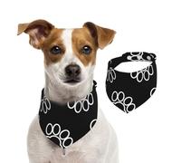 Empreinte de Pattes Noires,Bandanas pour Chien, écharpe en Coton, Bavoirs réglables pour Animaux de Compagnie,S
