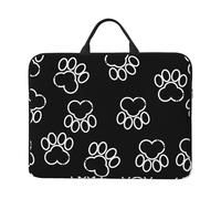 Empreinte de Pattes Noires,Housse pour Ordinateur Portable 14 Pouces, Sacoche pour Ordinateur Portable, Mallette avec poignée