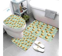 Empreinte De Pomme De Terre Tapis De Bain 3 Pièces Lavable Tapis WC Décoratif Carpettes De Toilette pour Chambre À Coucher Douche Intérieur