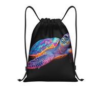 Empreinte De Tortue Unisexe Sac À Cordon Étanche Sac À Dos À Cordon Avec Cordons De Serrage Gym Sack Pour Vacances Plage Voyage Natation