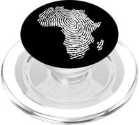 Empreinte Digitale ADN Afrique - Carte Afrique Empreinte Noir Fierté PopSockets PopGrip pour MagSafe