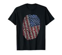 Empreinte digitale des États-Unis Jour de l'indépendance 4 juillet Drapeau USA DNA T-Shirt