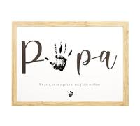 Empreinte Papa, Fête des Pères, Anniversaire Papa, Cadeau de naissance, empreinte bébé, souvenir bébé, Cadeau souvenir pour papa (avec cadre en bois)