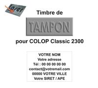 Empreinte Timbre caoutchouc pour tampon personnalisé Colop Classic Line 2300