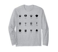 Empreintes d’Animaux Sauvages Traces de Pattes Design Manche Longue