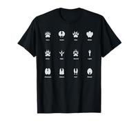 Empreintes d’Animaux Sauvages Traces de Pattes Design T-Shirt