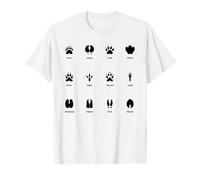 Empreintes d’Animaux Sauvages Traces de Pattes Design T-Shirt
