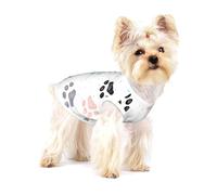 Empreintes de Pattes de Chien,T-Shirt sans Manches en Coton pour Animaux de Compagnie, Gilet Respirant, Extensible et Doux,L