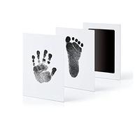 empreintes de pieds pour bébé - Sans encre sûre et non toxique - Couleur : noir - Pour la naissance de baptême d'anniversaire