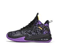 EmpressStride Chaussures de Basket-Ball élégantes à Motif Graffiti for Homme, Excellente adhérence, Amorti Confortable, Performances sur Le Terrain améliorées(Purple,42 EU)