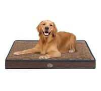 EMPSIGN Lit pour chien réversible chaud et frais de 104,3 cm, lavable avec support en mousse pour cage à œufs, tapis de couchage pour animaux de compagnie pour chiens de petite, moyenne et grande
