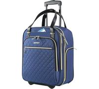 EMPSIGN Petit sac de transport à roulettes - 40,6 cm - Sac de voyage à roulettes multifonction léger - Petite valise pour homme et femme - Fermeture éclair dorée, Bleu brume-doré