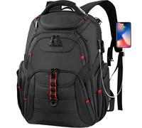 EMPSIGN Sac à Dos Homme Ordinateur 17.3 Pouces Imperméable avec USB Charging Port PC Portable Grande Capacité Voyage Scolaire Collège Affaire Noir