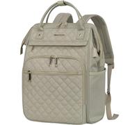 EMPSIGN Sac à Dos Ordinateur Portable Femme 17 Pouces, Imperméable Sac a Dos Scolaire Elegant avec Port de Chargement USB Sac a Dos PC Portable pour College Loisir Voyage Affaires, Beige