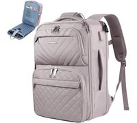 EMPSIGN Sac à dos pour ordinateur portable，sac à dos matelassé de voyage de 17 pouces, sac à dos d'ordinateur professionnel haute capacité de,Gris Rose