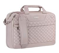 EMPSIGN Sacoche Ordinateur Portable 17 Pouces Imperméable Mallette Sac pc Tablette Ordinateur Cartable Sac à Bandoulière, Porte Document Femmes pour Travail Affaires College Fille, Rose
