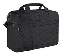 EMPSIGN Sacoche Ordinateur Portable 17 Pouces Imperméable Mallette Sac pc Tablette Ordinateur Cartable Sac à Bandoulière, Porte Document Femmes pour Travail Affaires College Fille,Noir