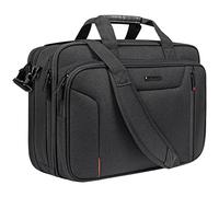 EMPSIGN Sacoche pour ordinateur portable 17,3" Sac à bandoulière extensible et imperméable pour hommes Sacoche pour affaires Sac de voyage pour le bureau avec poches RFID
