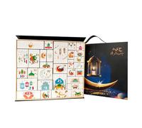 Empty Calendar Box, Middle East Festival Treat Container, Countdown Candy Organizer, with Open Fill Craft Design, for Home Office Apartment, Family Gathering Art Project Party Favor