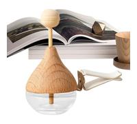 Empty Car Diffuser Bottles 6ml Water Drop Shape - Wooden Cap 3.5x4.5cm
