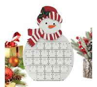Empty Countdown Calendar - Cute Santa Snowman Festive Decoration | Christmas Wooden Calendar for Home Desk Table Fireplace Mantle Bookshelf Living Room Bedroom
