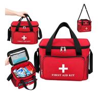 Empty First Aid Bag, Emergency Medical Bag with Adjustable Shoulder Strap | Oxford Cloth,Belt Loop and Carry Handle,Multipurpose First Aid Kit,Travel Multi Pockets Utility Pouch for Outdoor,Hiking,Home