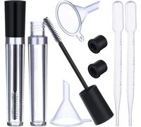 Empty Mascara Tube And Brush For Eyelashes,Tube And Empty Mascara Wand,2 X 10 Ml,Funnels For Castor Oil,Refillable Bottle For Castor,Diy Mascara Brush Wand,Empty Mascara Tube