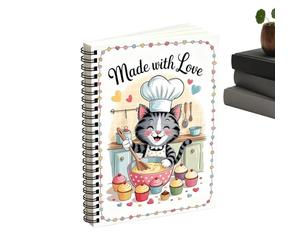 Empty Recipe Book, Spiral Bound Blank Meal Binder, 8.27in Kitchen Notebook with Writing Build, Portable Cooking Log, Portable Kitchen with Style, Recipe Journal for Home Restaurant and Apartment