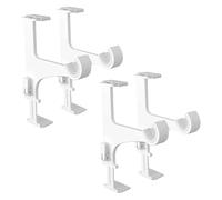 Empyr 2 Lots de 2 Supports sans Perçage - pour Tringle à Rideaux Diamètre 20 à 28 mm - Fixation Tension sans Ashésif sur Coffre de Volet Roulant - Hauteur 14 à 24 cm - Coloris Blanc - 4 Supports