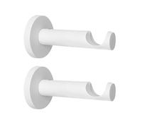 Empyr 2 Supports De Tringle À Rideaux - Fixation Mural - Design Moderne - Métal Robuste - Diamètre 20 mm - Blanc - Saillie 76 mm - Support pour Rideaux Occultants Voilages
