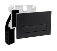 Empyreal Plaque de commande pour réservoirs de WC, compatible avec Geberit Duofix Sigma/Delta/BASIC, pour double chasse d'eau, avec 1 Trappe de visite(Noir Mat)