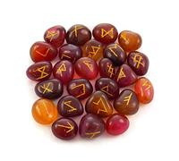 Empyreal Stones Rubis Rouge Onyx Runes Crystal Runes Viking Runes Pierres Ensemble Ancien futhark Nordique asatru Gothique Pierres précieuses Runes