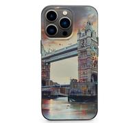 EMPYRI Coque de téléphone imprimée Historic Old Tower Bridge London pour iPhone 13 Pro Max, ultra fine, résistante aux rayures et aux chocs - Coque de téléphone en TPU noir, avec recharge sans fil