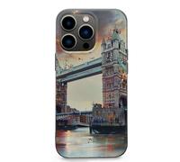 EMPYRI Coque de téléphone imprimée Historic Old Tower Bridge Londres pour iPhone 13 Pro, ultra fine, résistante aux rayures et aux chocs - Coque de téléphone en TPU noir, avec recharge sans fil