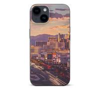 EMPYRI Coque de téléphone imprimée Las Vegas Sunset pour iPhone 14, ultra fine, résistante aux rayures et aux chocs, en TPU, noir, avec recharge sans fil, anti-jaunissement